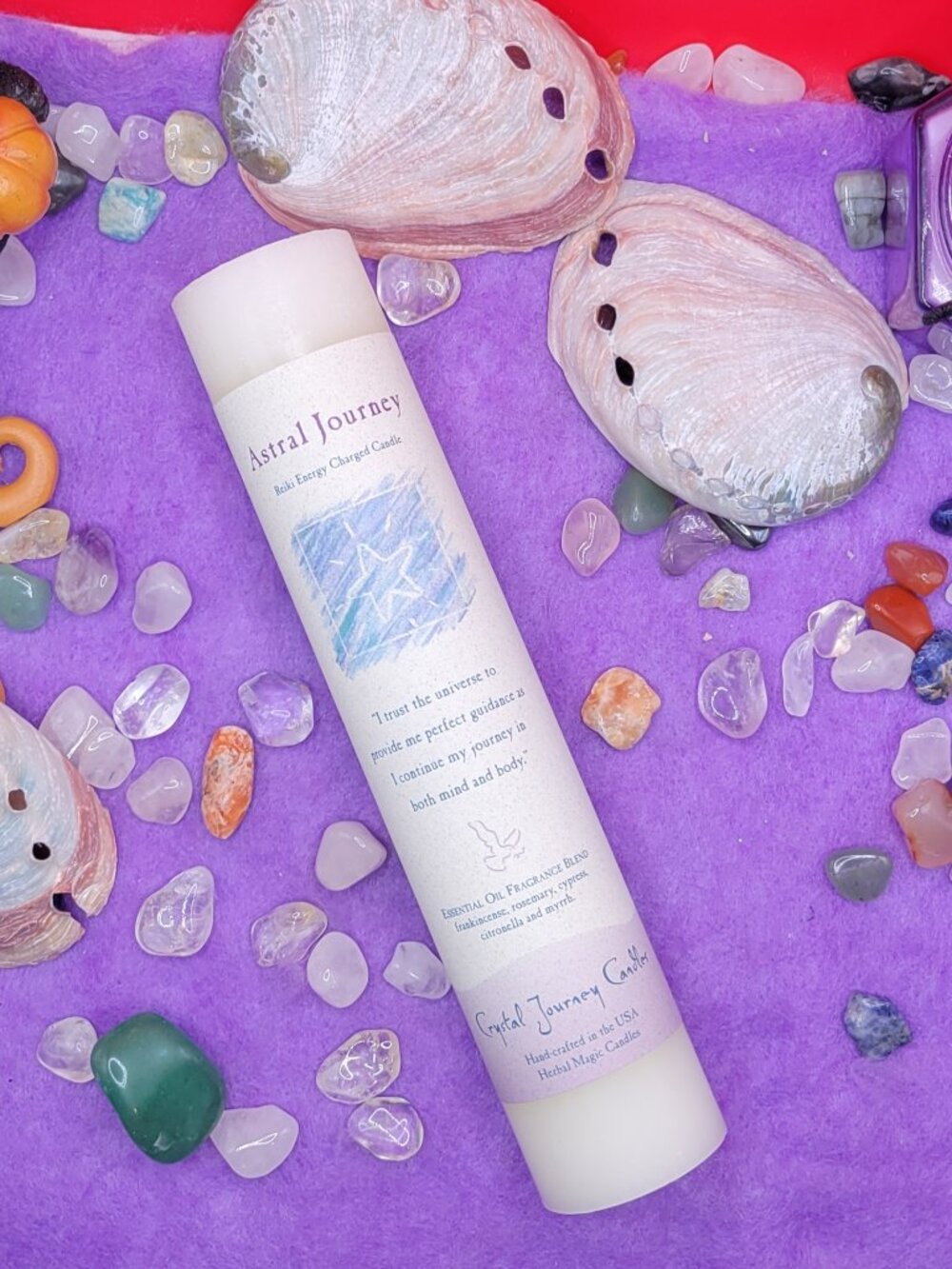 Astral Journey Reiki Scented Pillar Candle - Picture 2 of 4